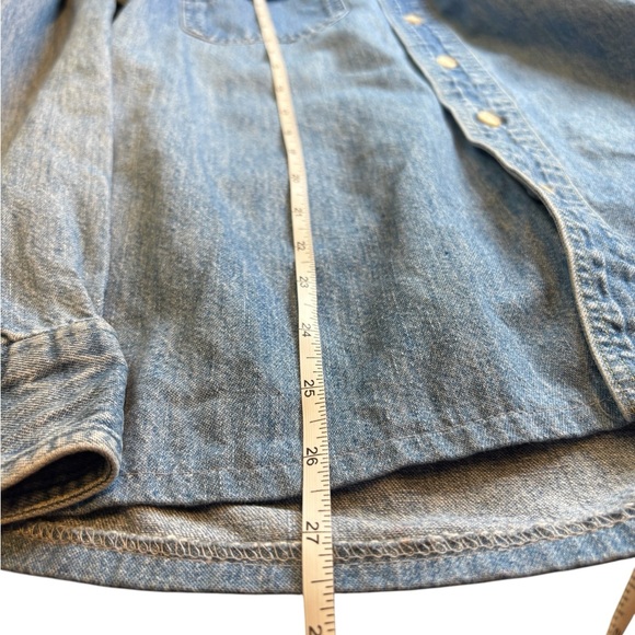 L.L. Bean Vintage Denim Button Front Shirt Long Sleeve Blue XL Heritage Classic - Picture 4 of 9
